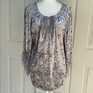 Melissa Paige Peasant Top in crushed velvet